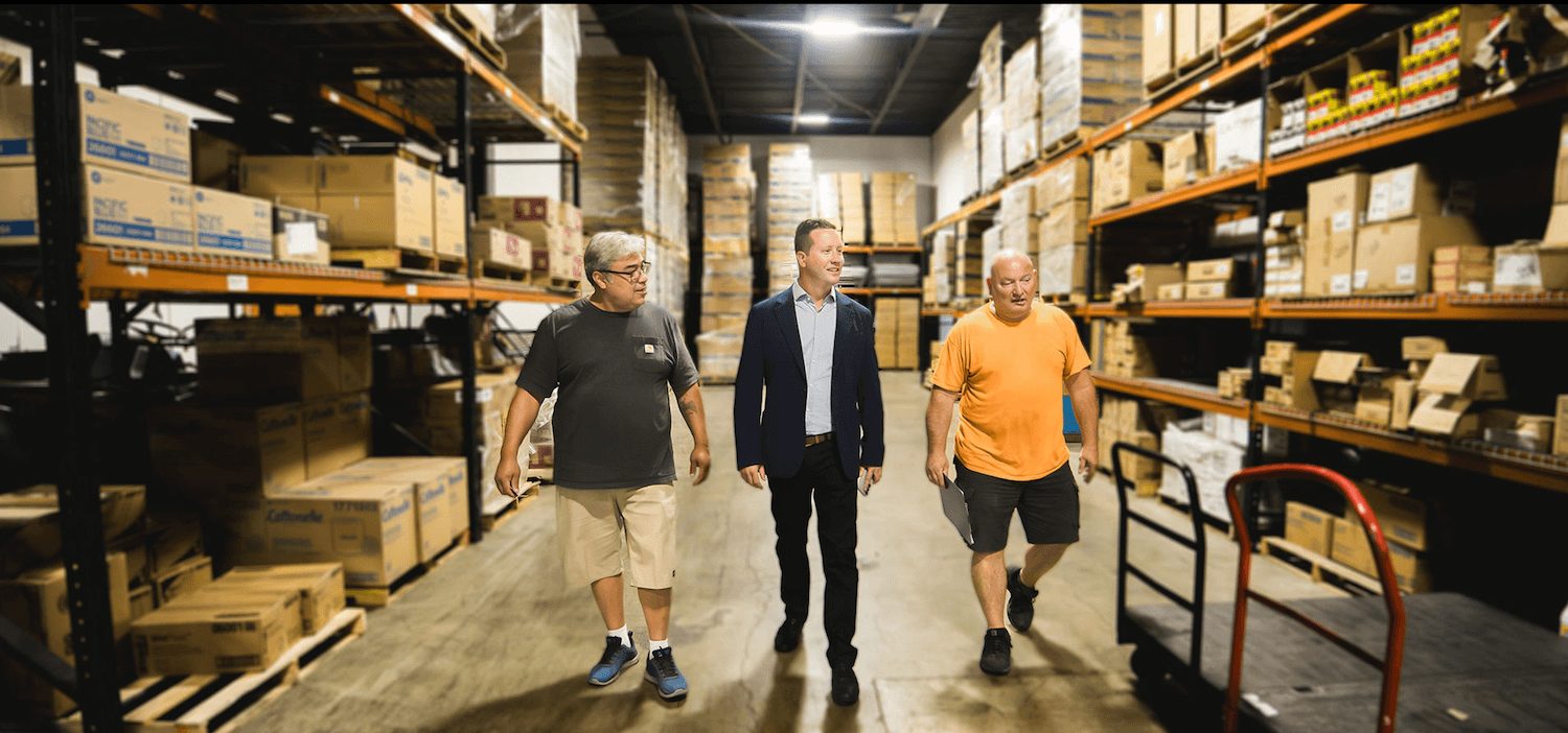 Supervisor walking a facility
